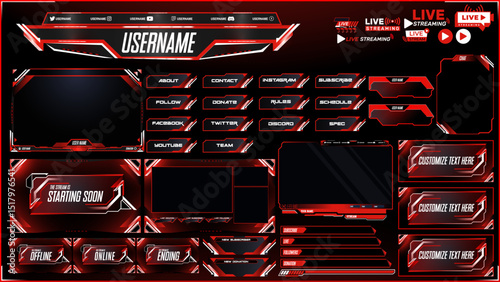 Professional Twitch Stream Overlay Package – Facecam, Panels, Offline & Starting Soon