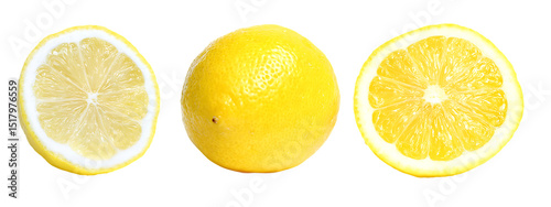 Wallpaper Mural Three Yellow Lemons Fresh and Juicy Fruit with Transparent Background Isolated Torontodigital.ca