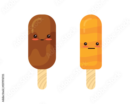 Set tasty ice cream collection