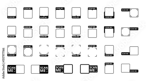 QR code set. Scan Me. Scan qr code icon. Template scan me Qr code for smartphone. Payment , QR code for mobile app, payment and phone. Vector illustration.