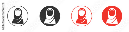 Muslim women icon for logo, vector sign symbol for design