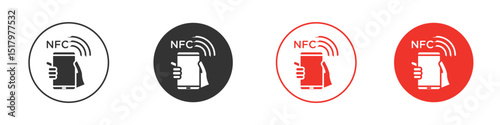 NFC communication icon for logo, vector sign symbol for design