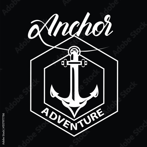 Marine retro element for T-shirt design
