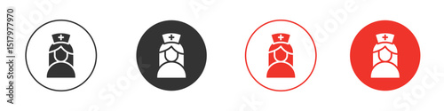 Nurse icon for logo, vector sign symbol for design