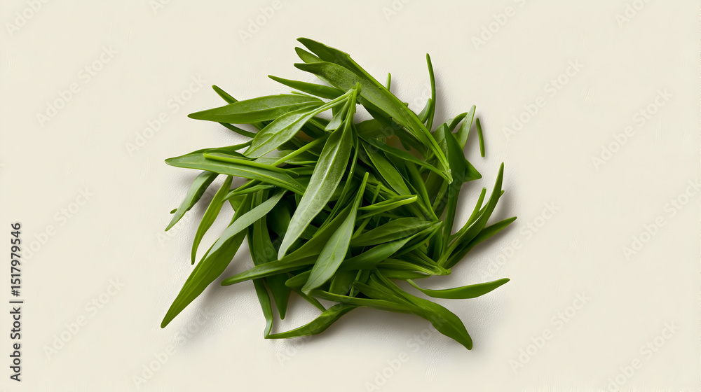 Fototapeta premium Pile Of Fresh Green Tea Leaves
