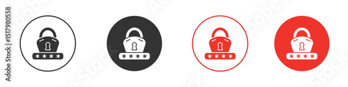 Password icon for logo, vector sign symbol for design