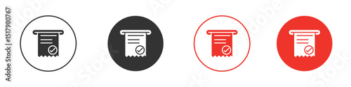 Payment receipt icon for logo, vector sign symbol for design