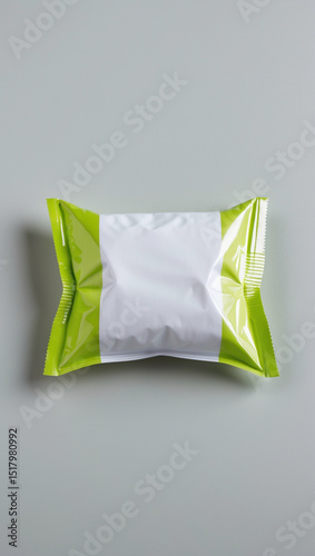 Minimalist Pillow-Style Packaging with Lime Green Accents