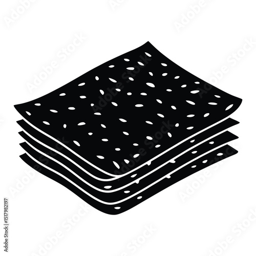 Nori Sheets Silhouette, Vector, Illustration, Icon, Logo, White Background.