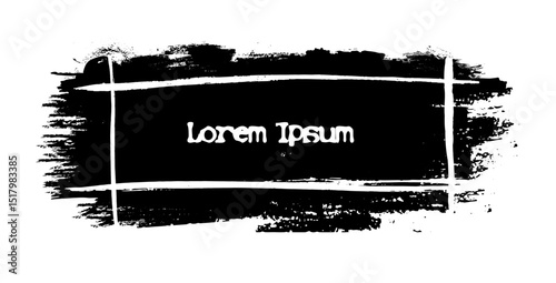 Monochrome Blot Frame hand drawn. Not AI. Vector illustration