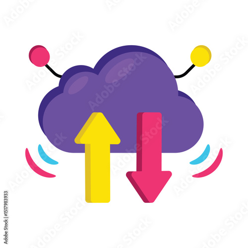 Cloud Transfer Vector style icon. Eps 10 file