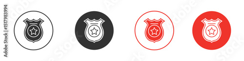Police badge icon for logo, vector sign symbol for design