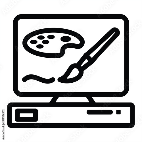 digital painting icon element for design