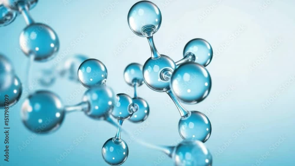 Molecular Structure Representation in Light Blue Background Focused on Organic Chemistry Concept and Scientific Exploration 4k video footage Molecular Structure Representation in Light Blue Background Focused on Organic Chemistry Concept and Scientific Exploration 4k video footage