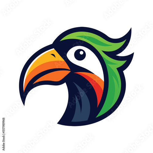 Jungle Toucan Head Mascot vector art