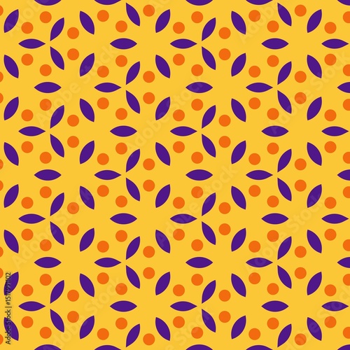 Geometric Rhythm in Violet Orange Gold
This non-seamless geometric pattern