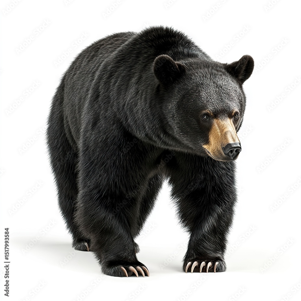 Fototapeta premium Photo of Black Bear Isolated on white background