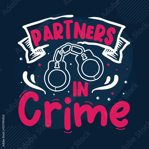 Partners in crime handcuffs vector design File
