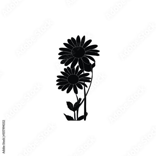 Black silhouette flower 