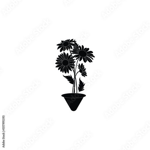 Black silhouette flower 