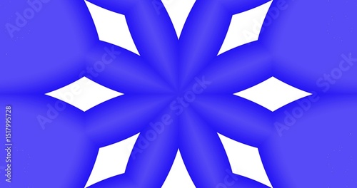 Abstract Kaleidoscope Pattern in Blue and White