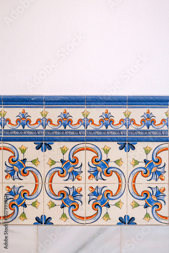 Traditional Andalusian tiles with copyspace