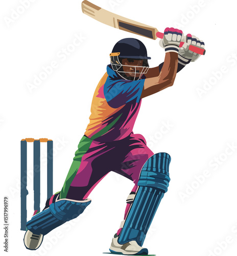 Cricket  player hitting ball silhouette vector 