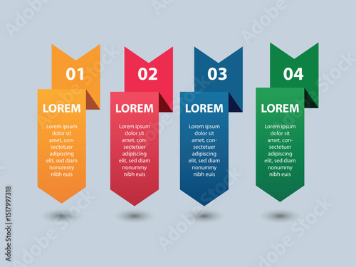 4 steps Infographic design template with place for your data. Vector illustration.