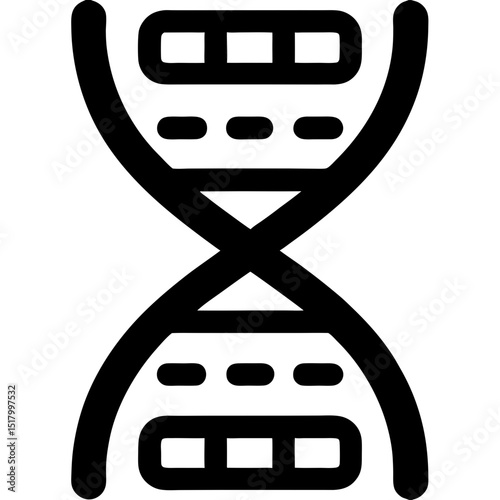 Detailed DNA Strand Twisted Icon: Symbol of Genetic Discovery