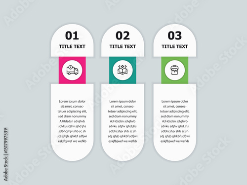 3 steps Infographic design template with place for your data. Vector illustration.
