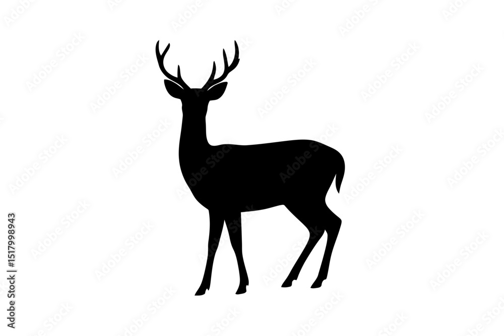 Obraz premium Deer silhouette vector illustration animal wildlife