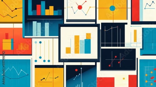 Abstract collage of various charts and graphs representing data analysis and business intelligence.