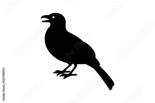 Black silhouette of a bird perched illustration