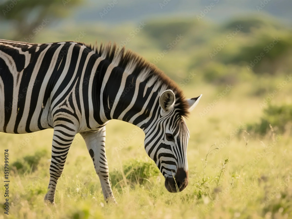 Fototapeta premium a zebra with beautiful natural background