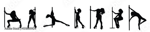 pole danceing female action silhouette