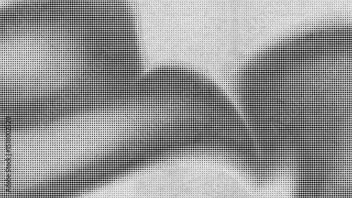 Abstract Halftone Displacement Background With Black And White Grid Patterns