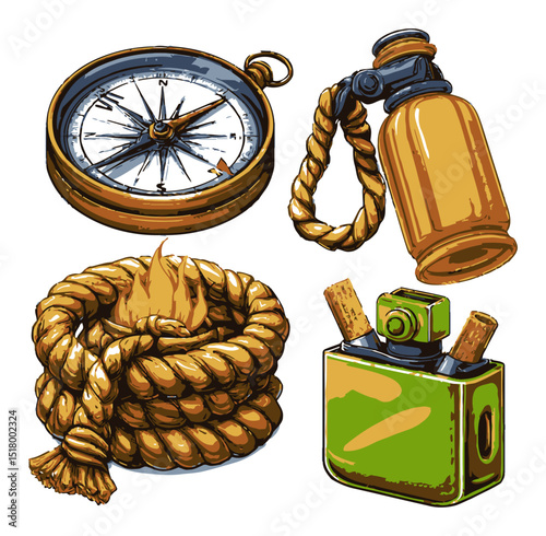 Hand-Drawn Modern Vector Illustrations of Nature Elements and Tools