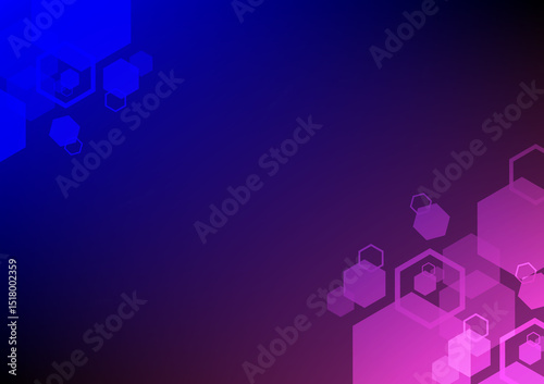 Art & IllustrationA blue and purple background with a lot of hexagons. The background is the main focus of the image