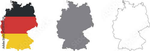 Germany Map, Flag, Vector Illustration, Design Eps	