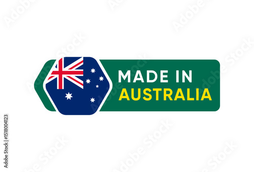 Made In Australia Label Banner sign design