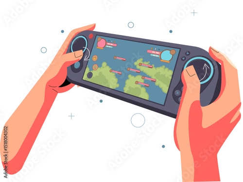 game gadget with hand vector illustration