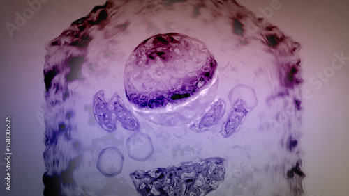 Cinematic Cell Nucelus Membrane and Mitochondria - Purple Color Grade 2 photo