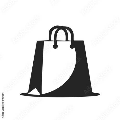 Shopping bag in monochrome style for e-commerce, representing retail, with space for copy