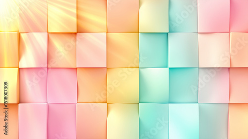 Colorful abstract geometric pattern with pastel gradient and sunlight effect for creative background design