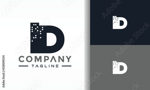 Modern Logo Design Letter D with City Skyline Element
