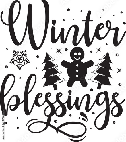 Winter blessings holiday season vector design file