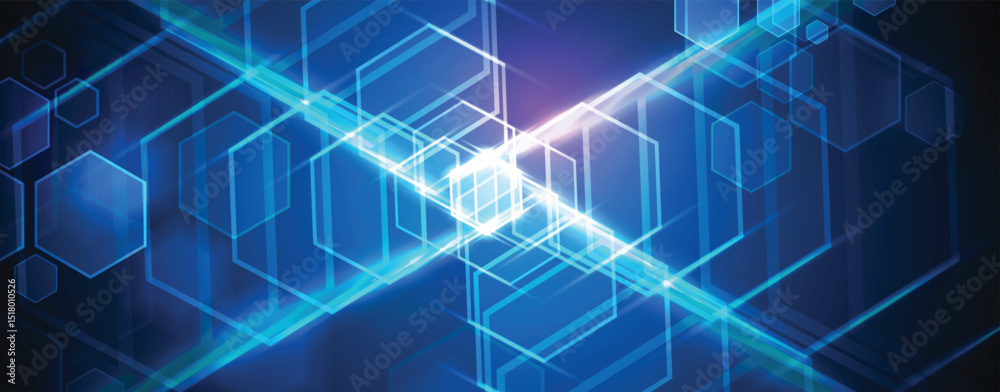 Fototapeta premium Abstract high technology and science blue background