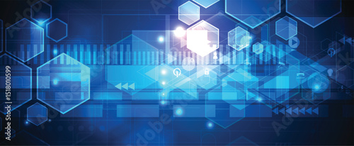 Abstract high technology and science blue background