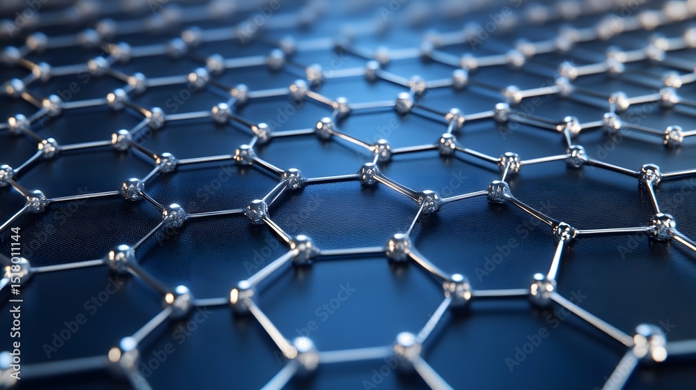 Fototapeta premium Close-up view of a hexagonal crystal lattice.
