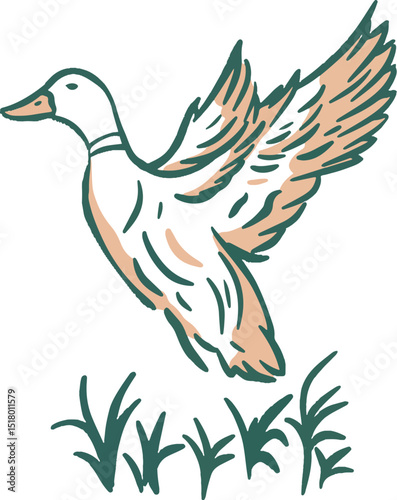 log vector icon illustration duck